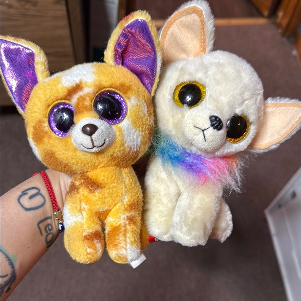 TY Plush Toy Set for Small Pets - Brown and Cream